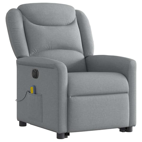 vidaXL Elektrisk lyftande massagefåtölj ljusgrå