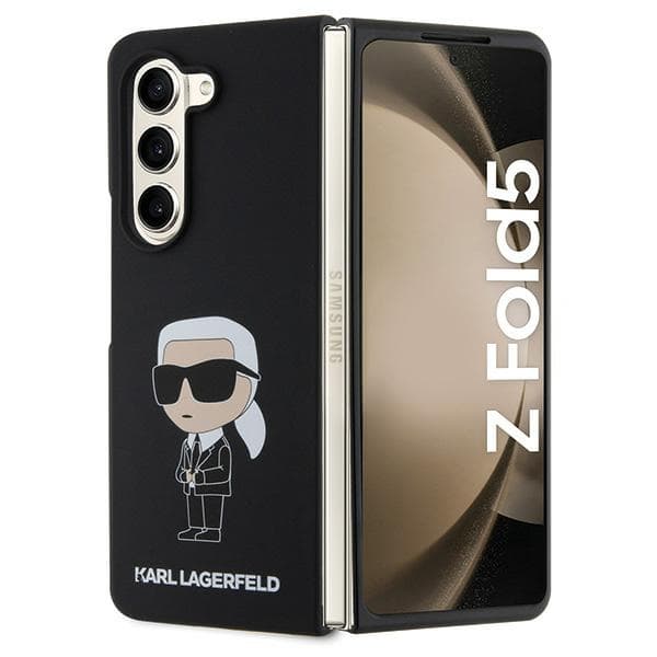 Karl Lagerfeld KLHCZFD5SNIKBCK Z Fold5 hårdt etui sort/sort silikone Ikonik