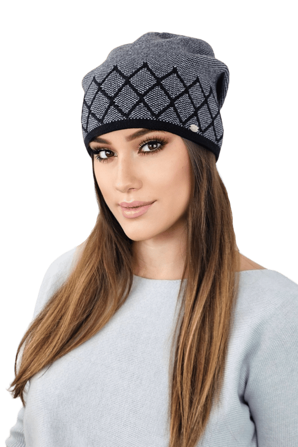 RUTA antiallergisk houndstooth-hat med diamantmønster, sort
