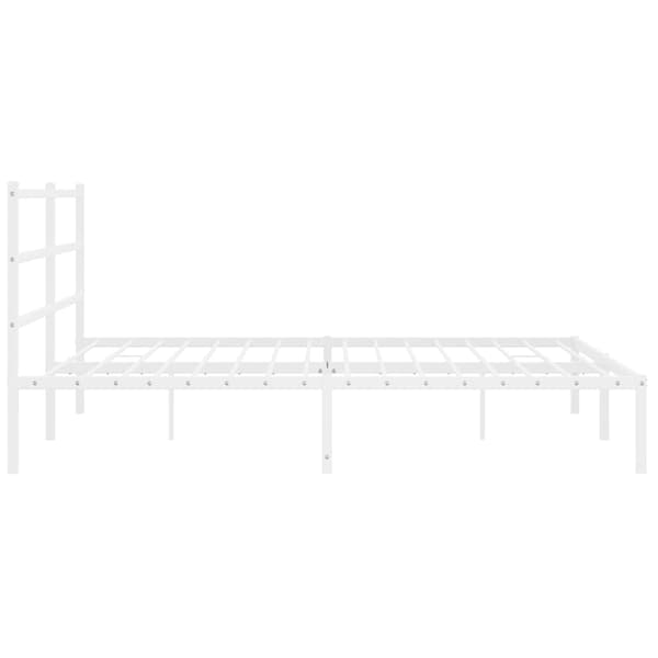 vidaXL metalsengestel med hovedgærde hvid 183x213 cm