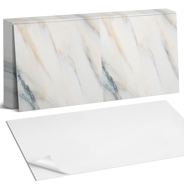 Vinylflisesæt Nem montering Elegant marmormønster 10x40x20 cm