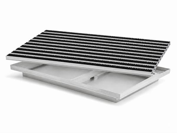 POLENTEX ALUMINIUM DØRMAGER, SORT BØRSTE, MED SEDIMENTBOX 60x40 cm