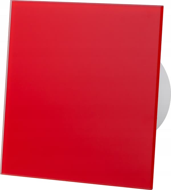 dRim 100 DTS Forsinket Timer Ventilator Rød Blank Glas Ventilator Plus Panel Kit