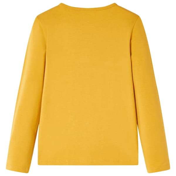 Barn långärmad T-shirt, mörk ockra, 116