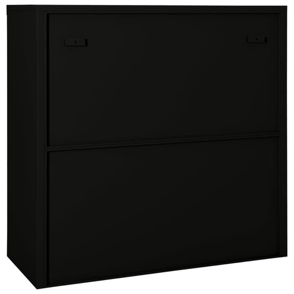 vidaXL skydedørsskab sort 90x40x90 cm stål