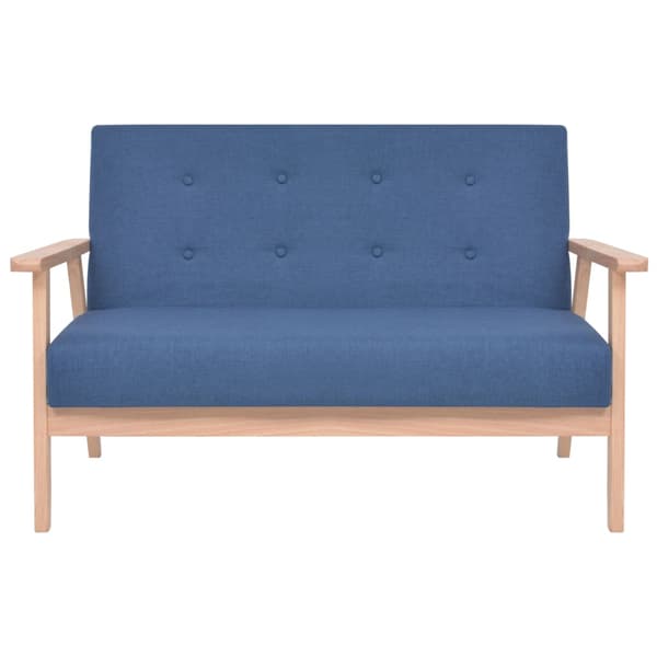 vidaXL 2-personers polstret sofa, blå