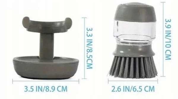 Diskborste med dispenser + stativ, grå bricka