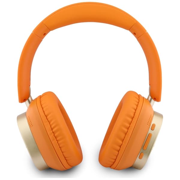 Guess Bluetooth ENC Rektangulära Metallskript Orange Over-Ear Hörlurar