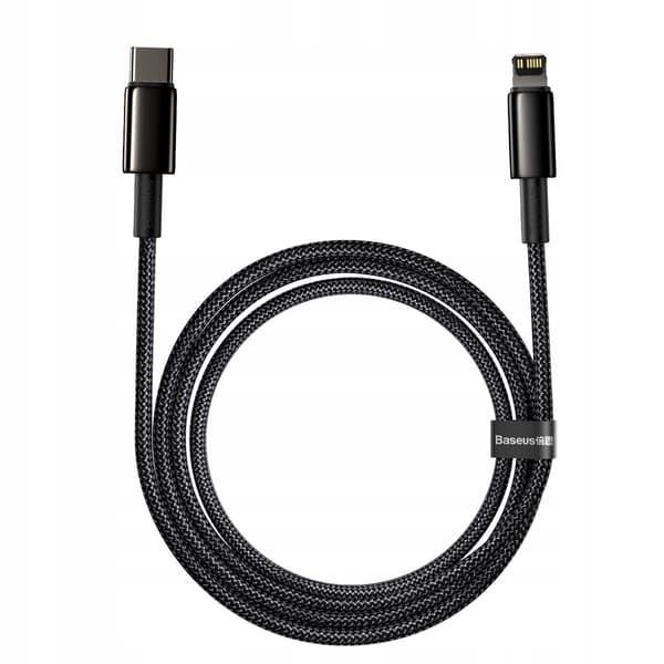 Baseus Tungsten PD USB-C - Lightning-kaapeli 2,0 m Musta 20W