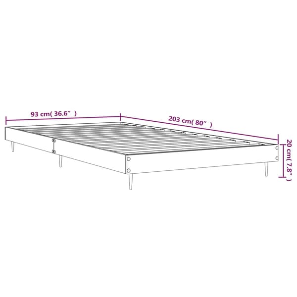 vidaXL sengestel sort 90x200 cm træbaseret materiale