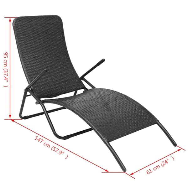 vidaXL foldbar havestol i polyrattan sort