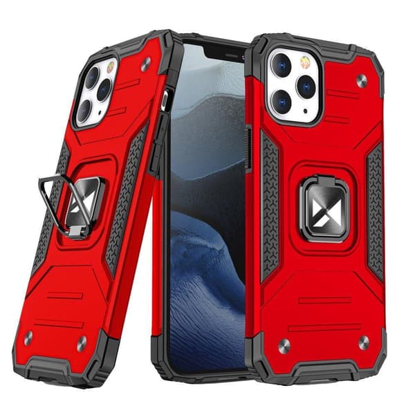 Armeret cover til iPhone 14 Pro magnetisk holder Ring Armor rød