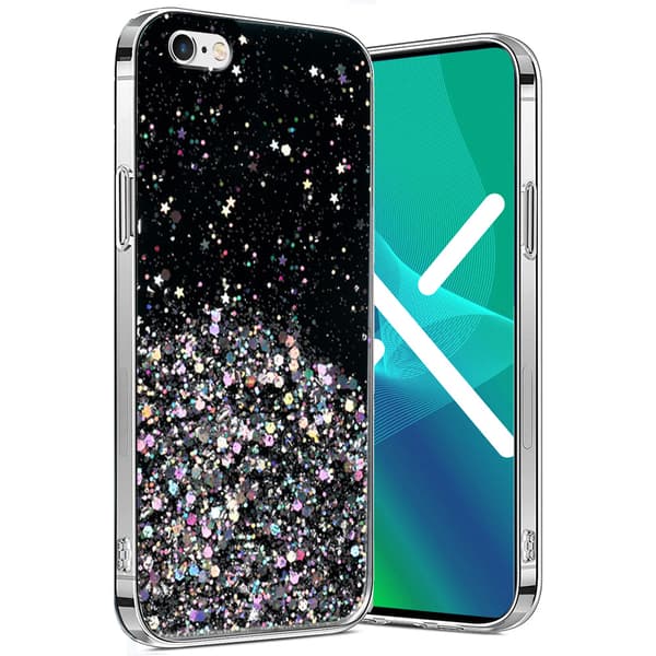 iPhone 6/6s 4.7 cover, glitrende, sort