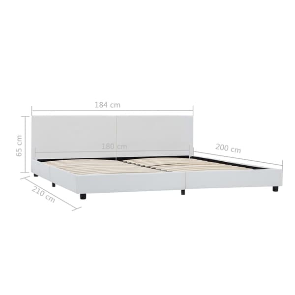 vidaXL Sängram vit konstläder 180 x 200 cm
