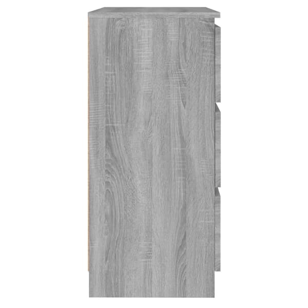 vidaXL kommode, grå Sonoma-eg, 60x35x76 cm, træbaseret materiale