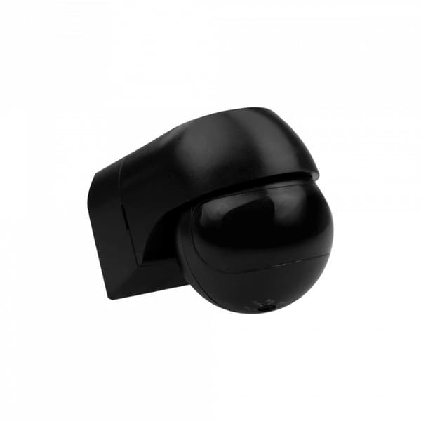 PIR-rörelsesensor väggmonterad utomhus 400W 180° 12m svart Ecolight