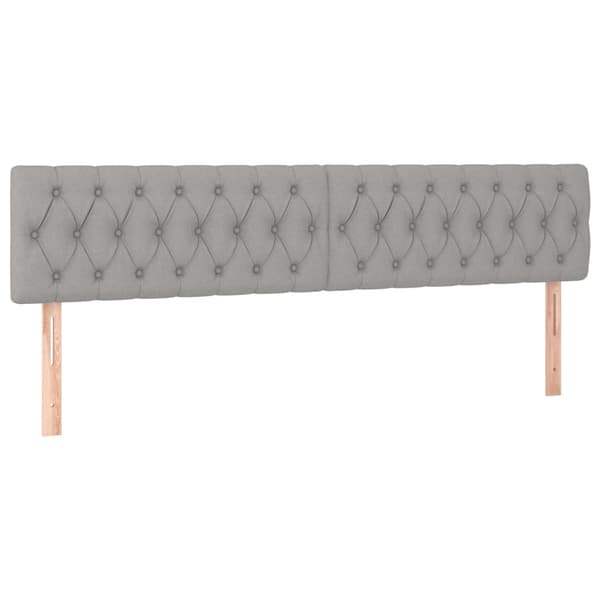 vidaXL sengegavle, 2 stk., lysegrå, 90x7x78/88 cm, stof