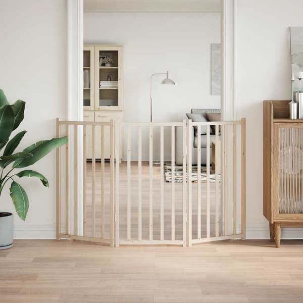 vidaXL foldbart sikkerhedsgitter til hunde, 3 paneler, 150 cm