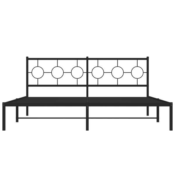 vidaXL metalsengestel med hovedgærde sort 180x200 cm