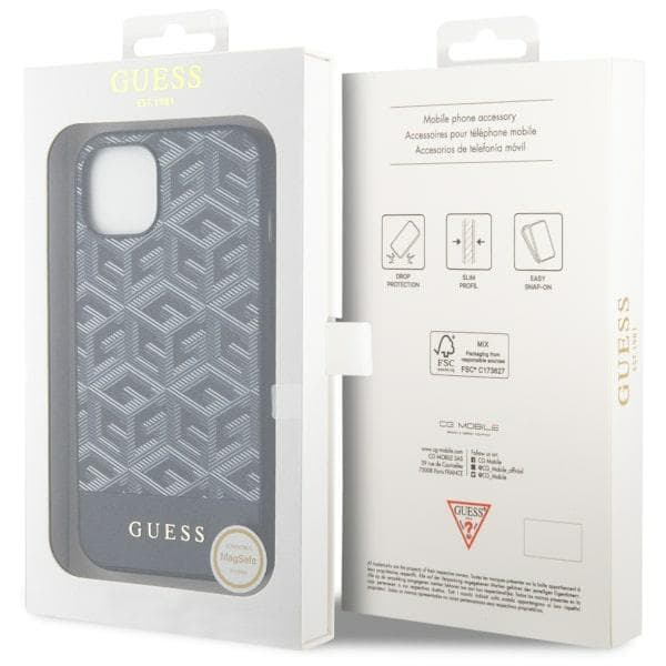 Guess GCube Stripes MagSafe-etui til iPhone 14, sort