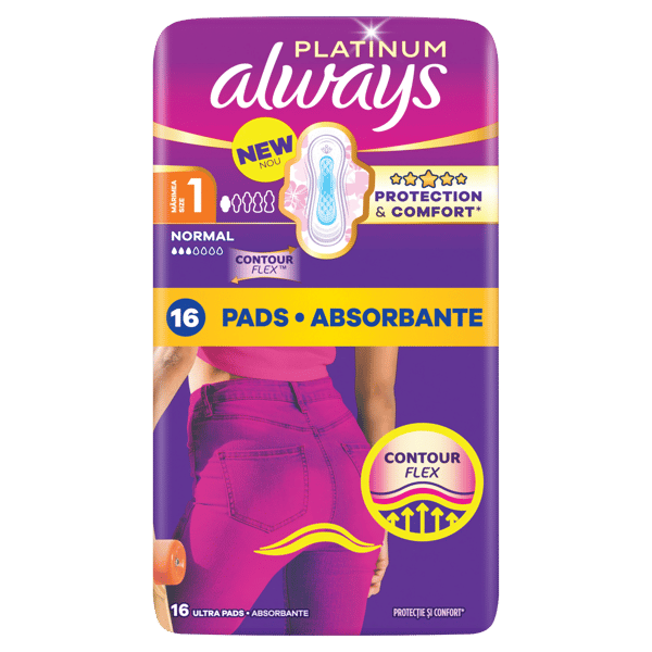 Always Platinum Normal 1 bind med vinger - 16 stk.