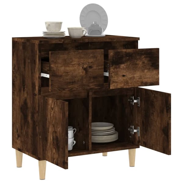 vidaXL kommode, røget eg, 60x35x70 cm, træbaseret materiale