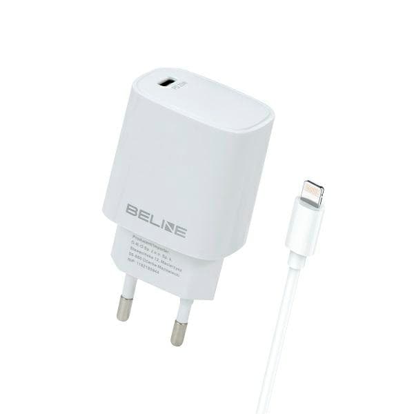 Beline 1x USB-C 20W väggladdare + PD3.0 lightning-kabel vit