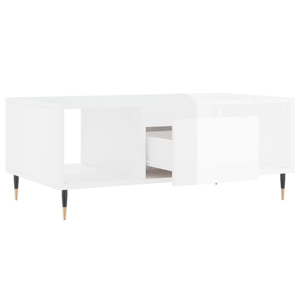 vidaXL Soffbord högglansvitt 90x50x36,5 cm