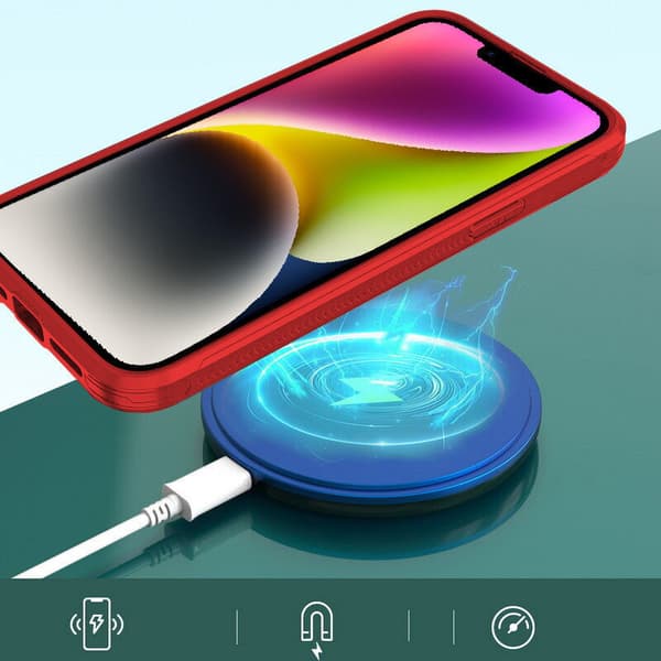 iPhone 15 cover, slidekamera Magsafe, rød