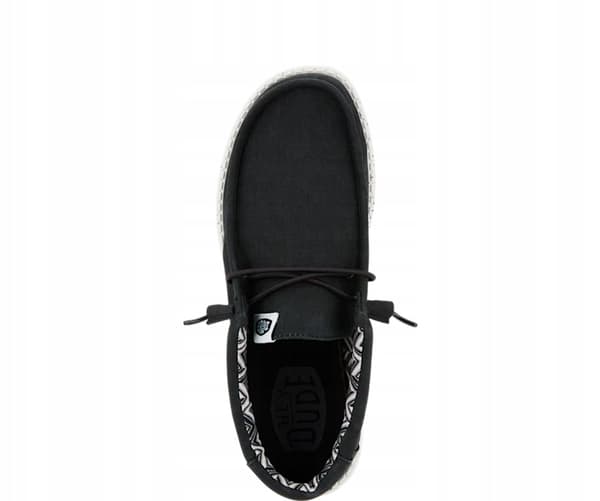 HEYDUDE WALLY STRETCH CANVAS 40700 |41| SORT/HVID