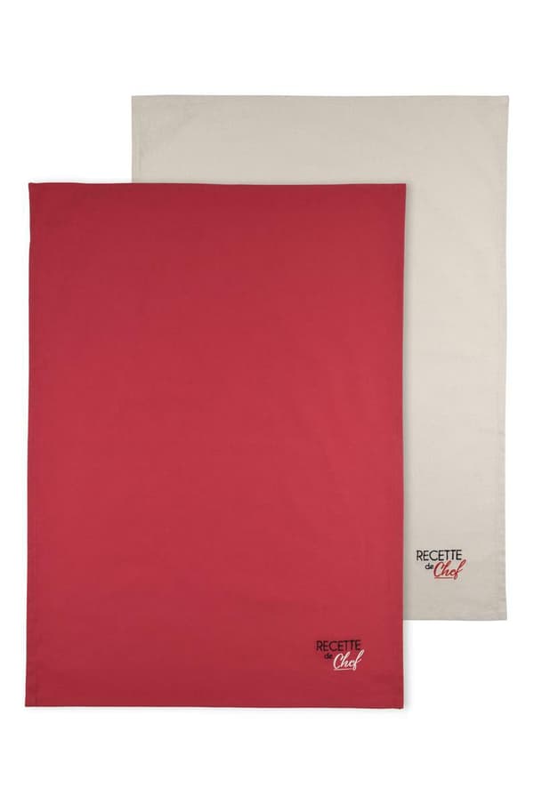 DUO køkkenklude 50x70 lys rød