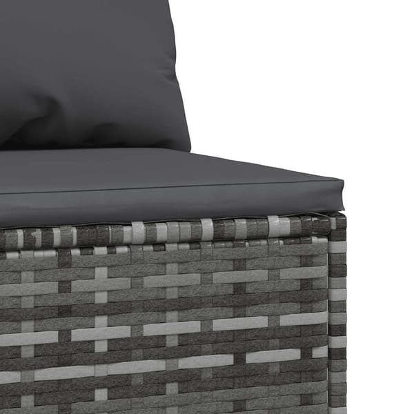 vidaXL midtersofaer med hynder, 2 stk., grå, polyrattan