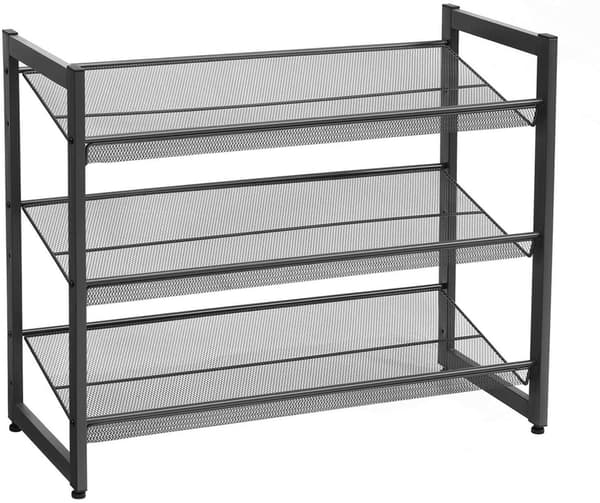 Sort skoskab 62,8 cm metal