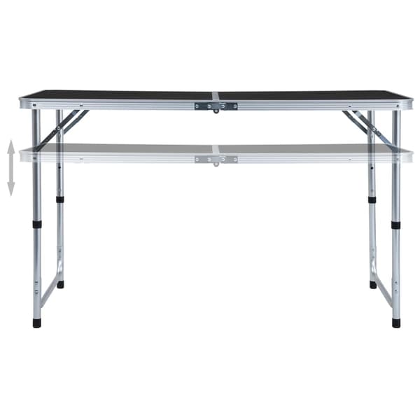 vidaXL foldbart campingbord grå aluminium 120 x 60 cm