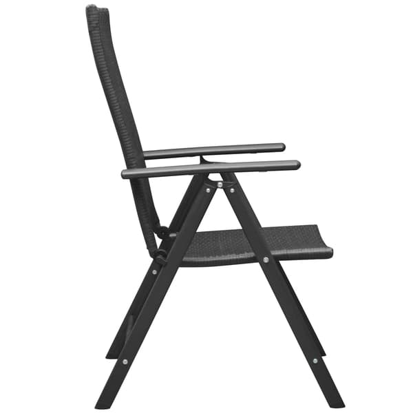 vidaXL stabelbare havestole, sæt med 2, polyrattan, sort
