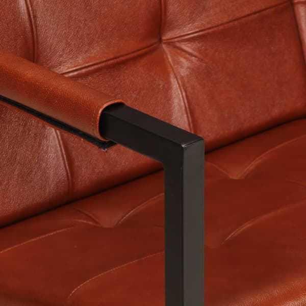 vidaXL 2-sits soffa brunt äkta getläder