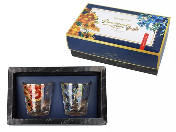 Carmani, whiskyglas - VAN Gogh/Solrosor och irisar