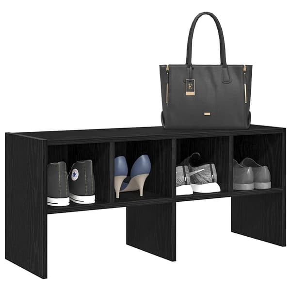 vidaXL stabelbar skohylde sort 89,5x30x40 cm