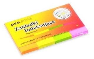 Indeksfaner 20x50mm 4x40 stk. papir