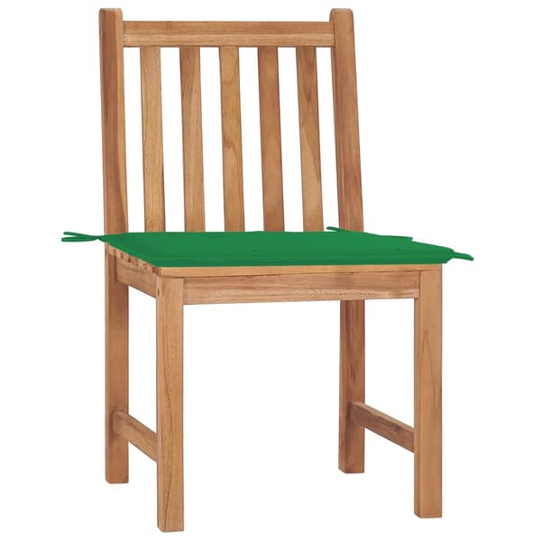 vidaXL Trädgårdsstolar med dynor, set om 2, massiv teak