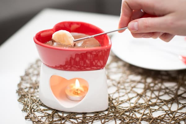 Chokoladefondue porcelæn rød