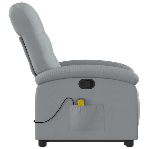 vidaXL Lyftbar massagefåtölj ljusgrå tyg