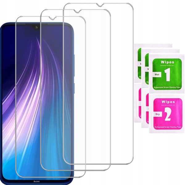 3x 9H HÄRDAT GLAS för XIAOMI REDMI NOTE 8 | GLAS | 3-PACK