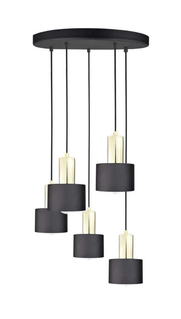 Riippuvalaisin 5xE27 LUCE MUSTA KULTA