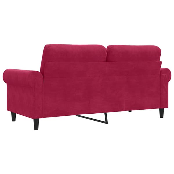 vidaXL 2-sitssoffa vinröd 140 cm klädd i sammet
