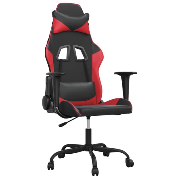 vidaXL massage-gamingstol, sort og rød, kunstlæder