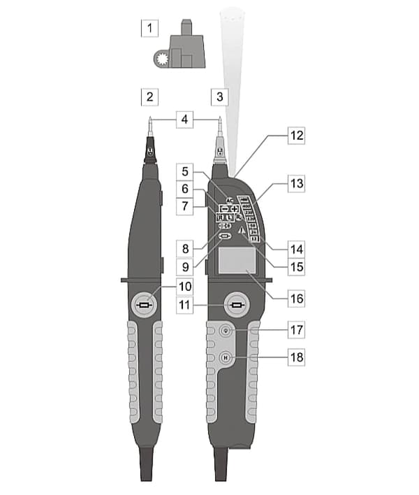 SONEL P-6 Elektrisk Spændingstester Indikator Topolet 1000V Sæt
