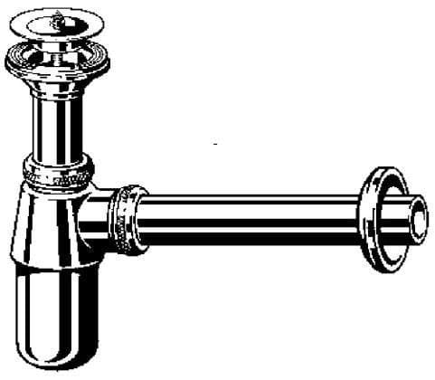 Flaskesifon 5/4"x5/4" messing/forkromet