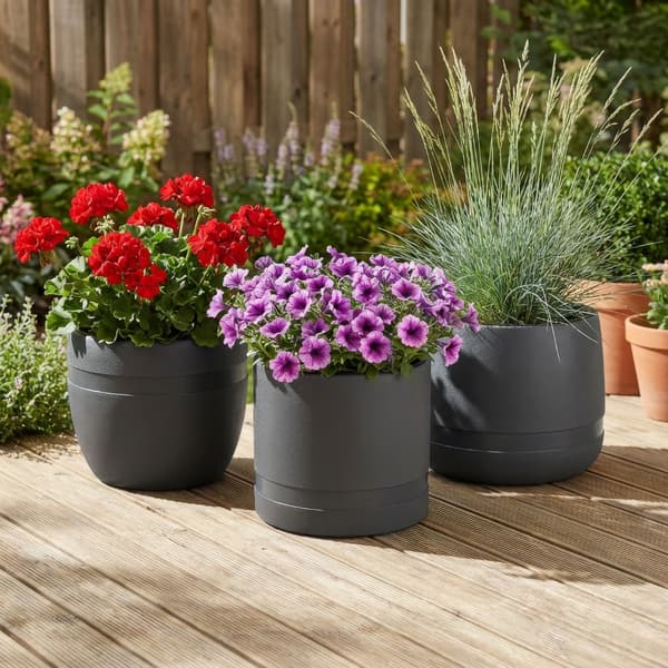LUNA VASE urtepotte antracit 48 cm