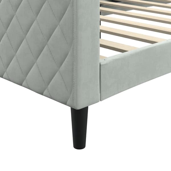 vidaXL Bäddsoffa ljusgrå 90x190 cm klädd i sammet